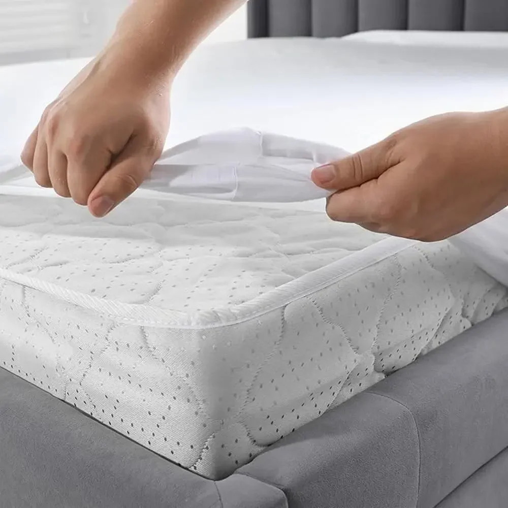 Fresh Ideas Queen Waterproof Vinyl Mattress Protector Fitted 14 Inch‎ Deep New